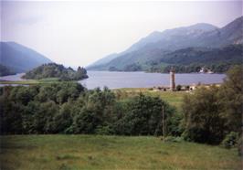 Glenfinnan Monument and Loch Shiel, from behind the Visitor Centre
